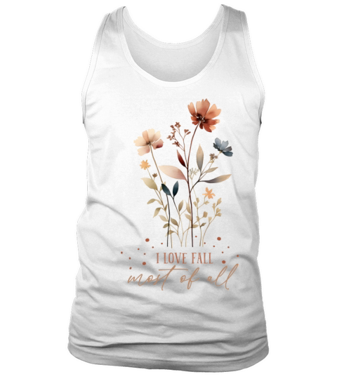 Fall Watercolor Wildflowers with Quote Tank Top Unisex