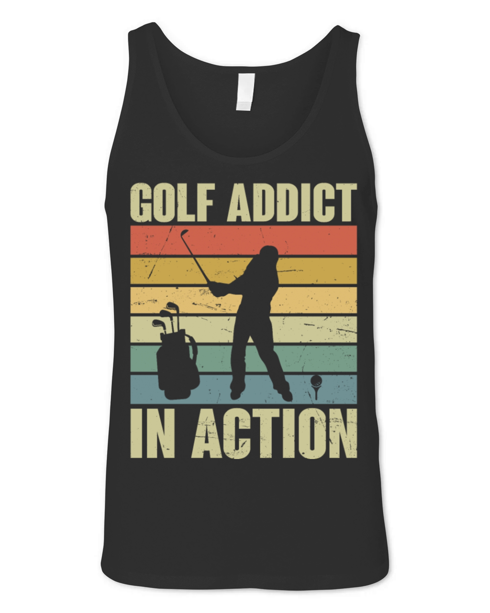 Golf Addict in Action Retro Unisex Jersey Tank