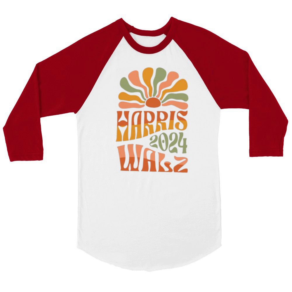 Harris 2024 Retro Sunshine Unisex ¾ sleeve Raglan T-shirt