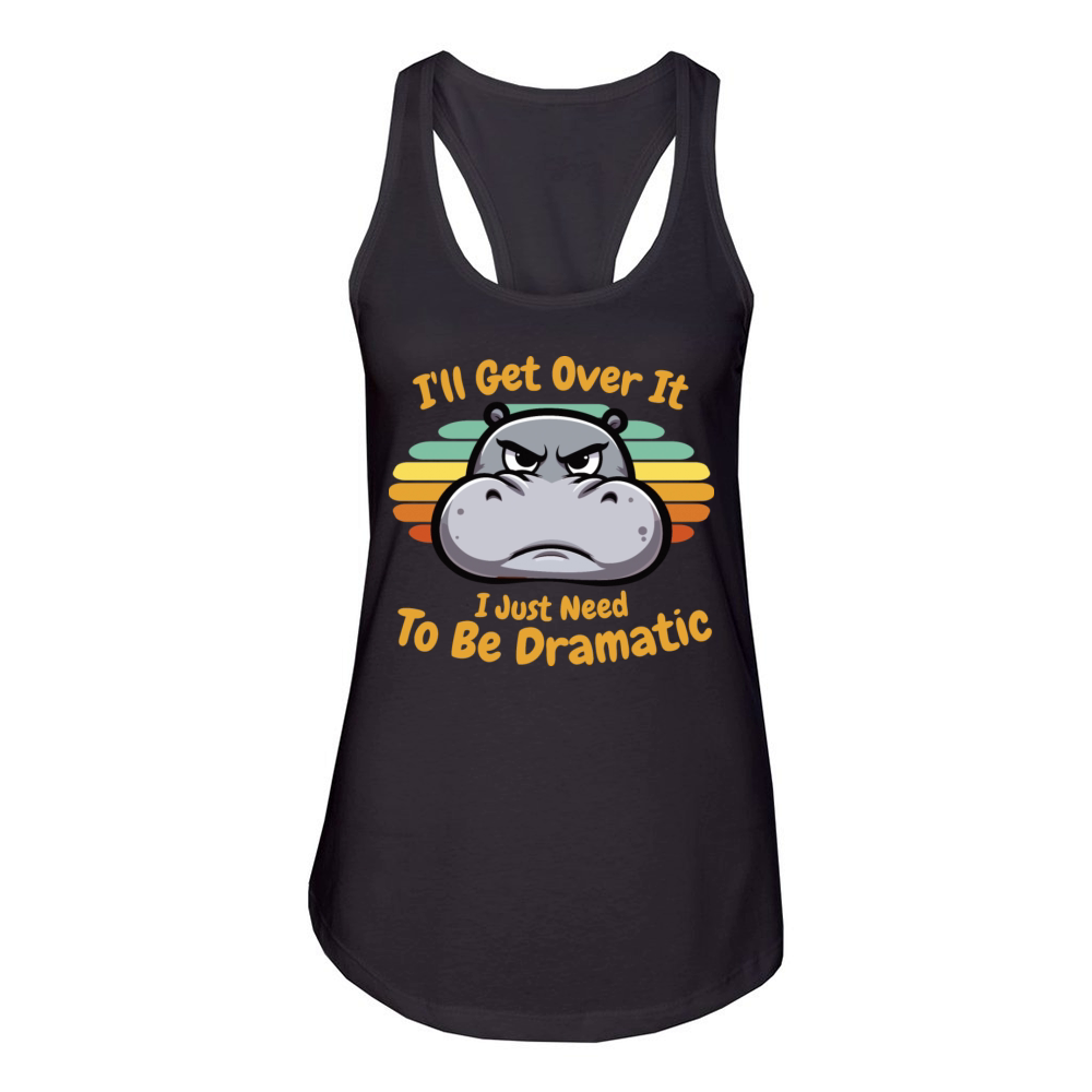 Humorous Dramatic Hippo Women's Racerback Tank