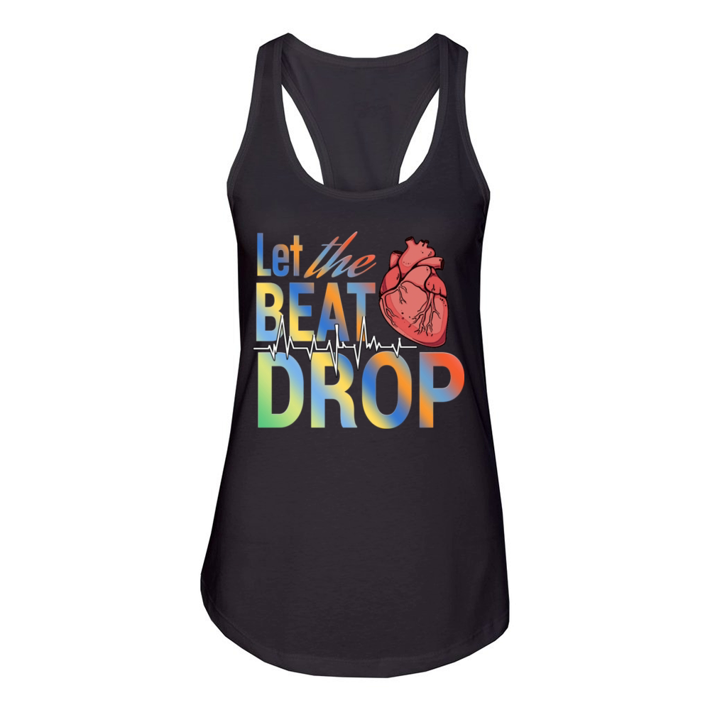Let the beat drop medical Women's Racerback Tank