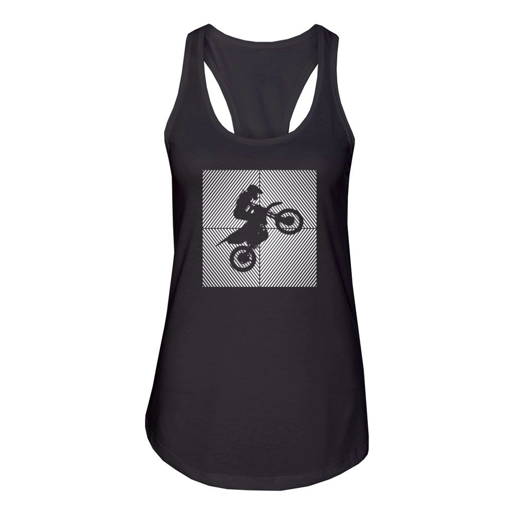 Motorcycle Pit-bike Biker Vintage Pitbike Women's Racerback Tank