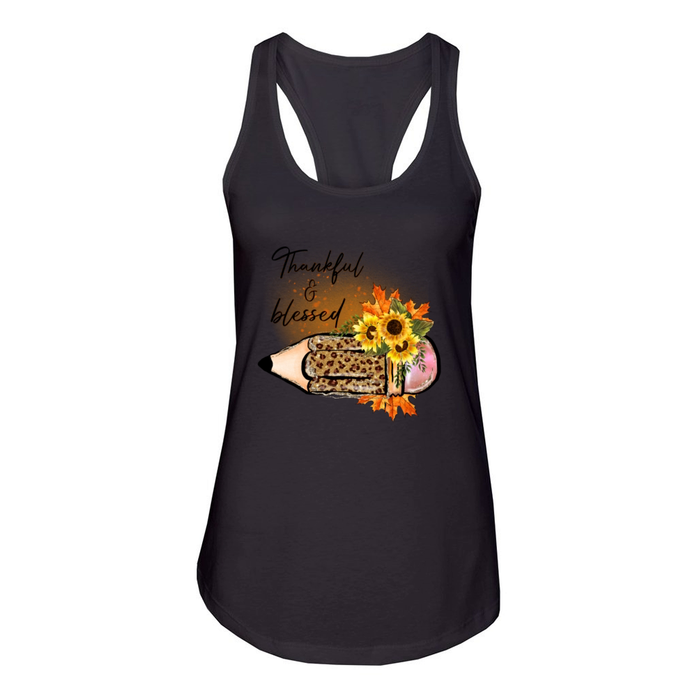 Thankful blessed Women's Racerback Tank