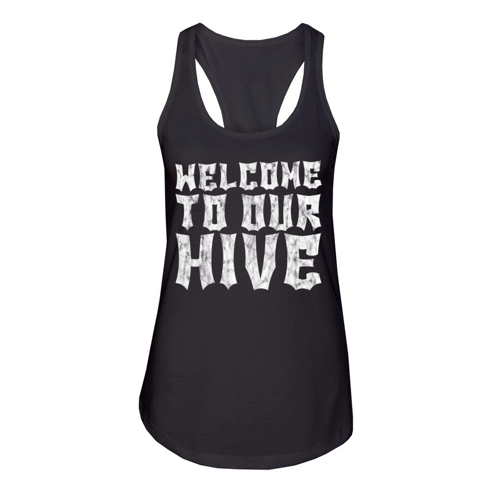 Welcome To Our Hive 3 Women's Racerback Tank