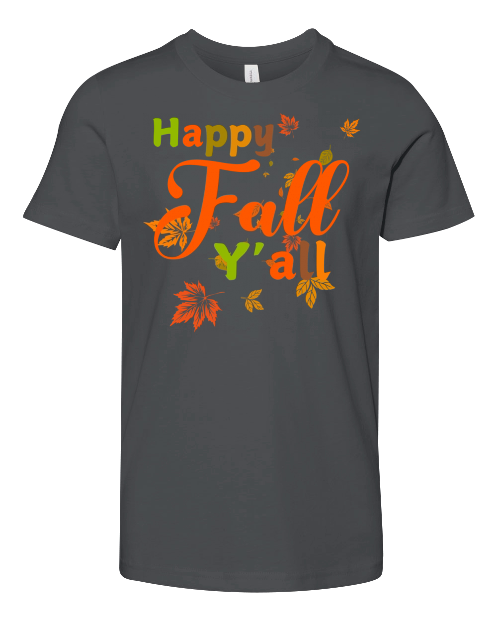 Colorful Happy Fall Yall Youth Unisex Jersey Tee