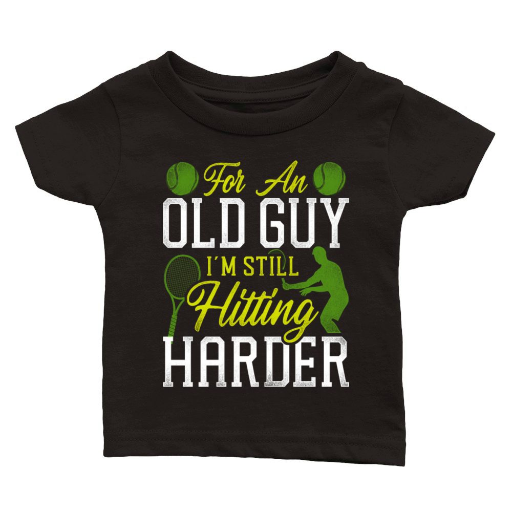 Funny Tennis Player Racket Grandpa Classic Baby Crewneck T-shirt