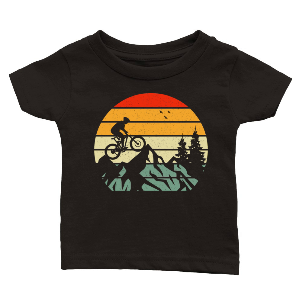 Vintage mountain bike sunset ride Classic Baby Crewneck T-shirt