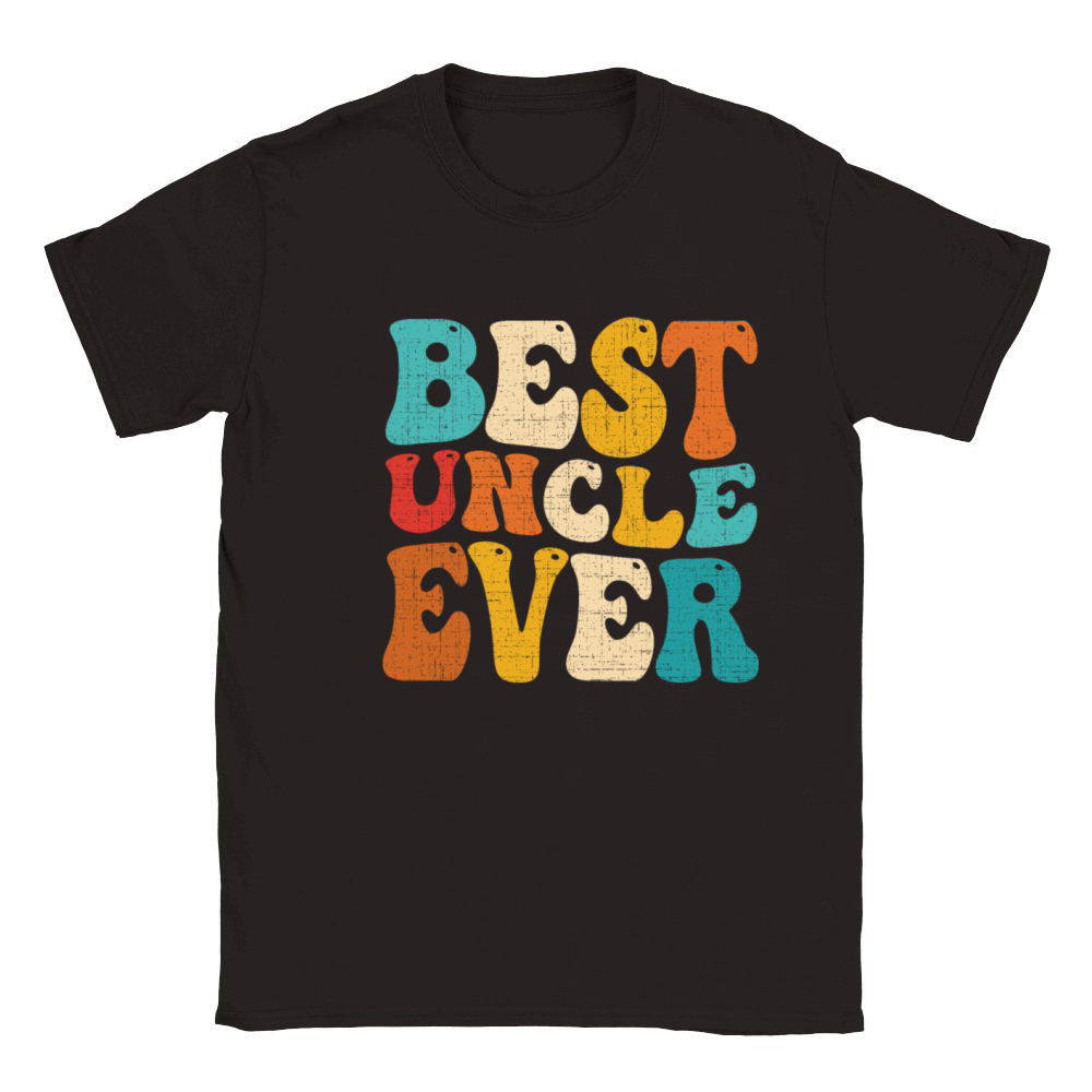 Best Uncle Ever Retro Vintage Uncle Fathers Day Classic Kids Crewneck T-shirt