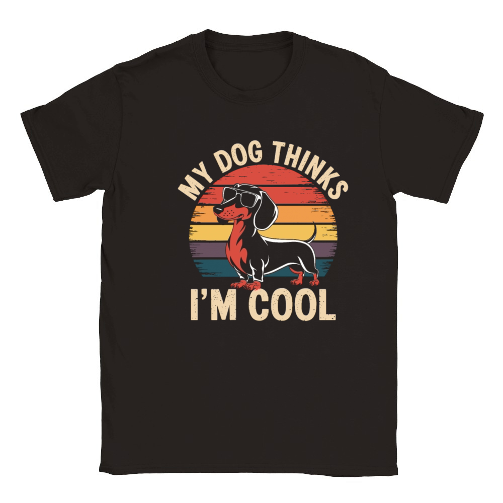 Dachshund My Dog Thinks Im Cool Classic Kids Crewneck T-shirt