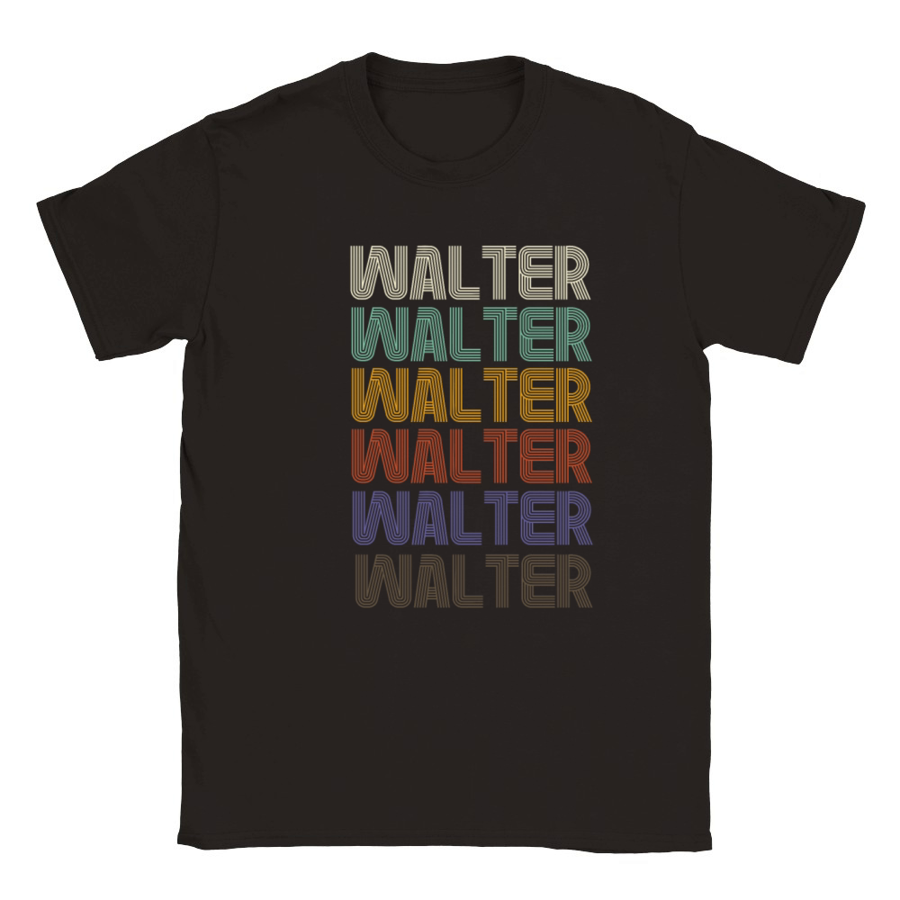 WALTER First Name Retro Pattern Vintage Stylet Classic Kids Crewneck T-shirt