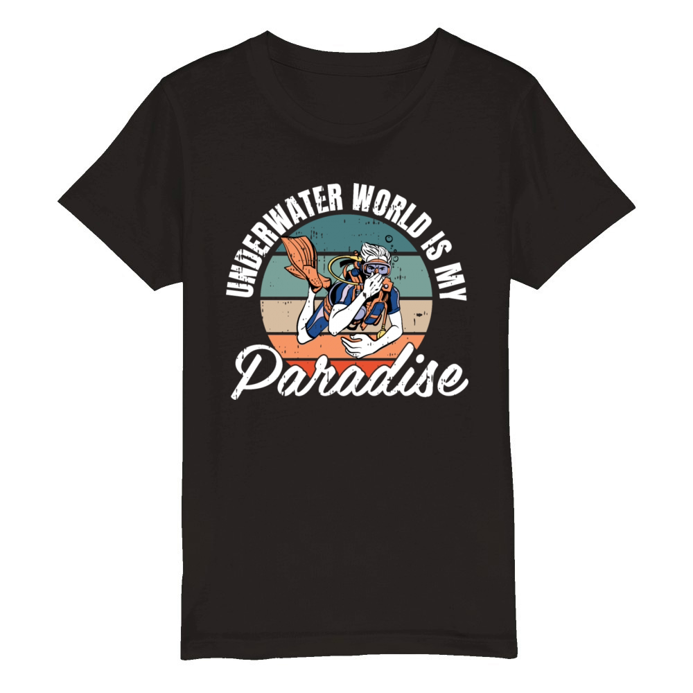 Underwater World Is My Paradise Organic Kids Crewneck T-shirt