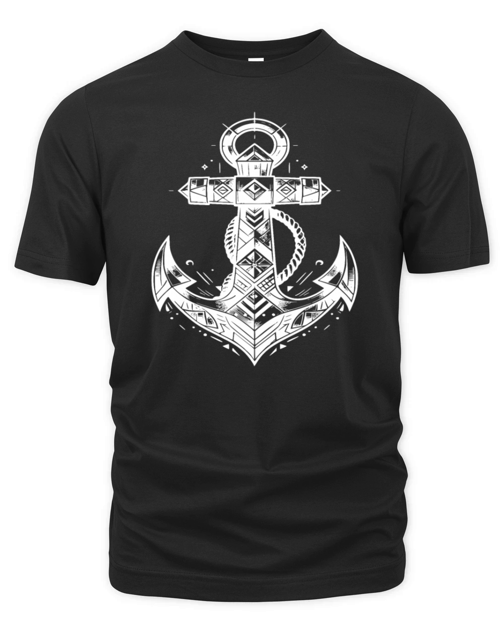 Unusual Anchor Elegant Tattoo Sketch Style Organic Unisex T-shirt