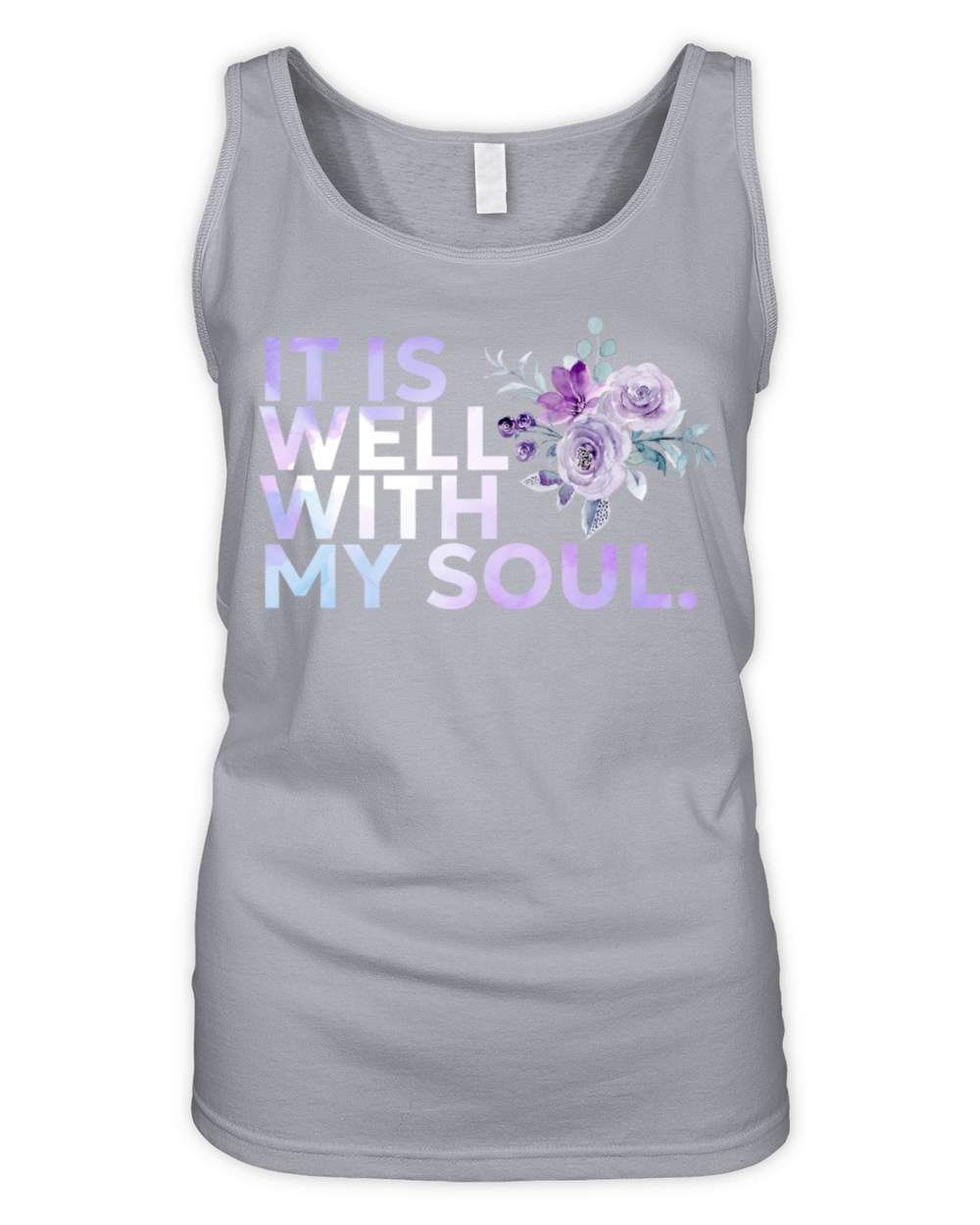 It is Well with my Soul Purple Flower Organic Women's Tank Top