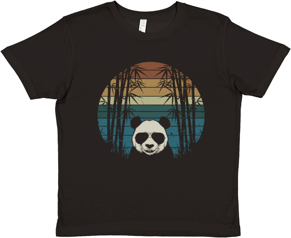 Cool Panda with Sunglasses in Bamboo Forest Premium Kids Crewneck T-shirt