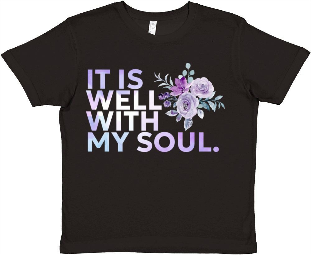 It is Well with my Soul Purple Flower Premium Kids Crewneck T-shirt