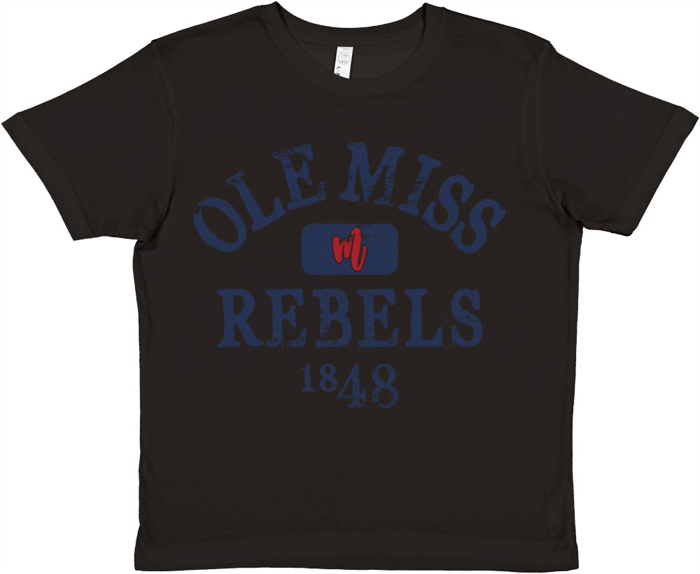 Mississippi Rebels 1848 Vintage Logo Premium Kids Crewneck T-shirt