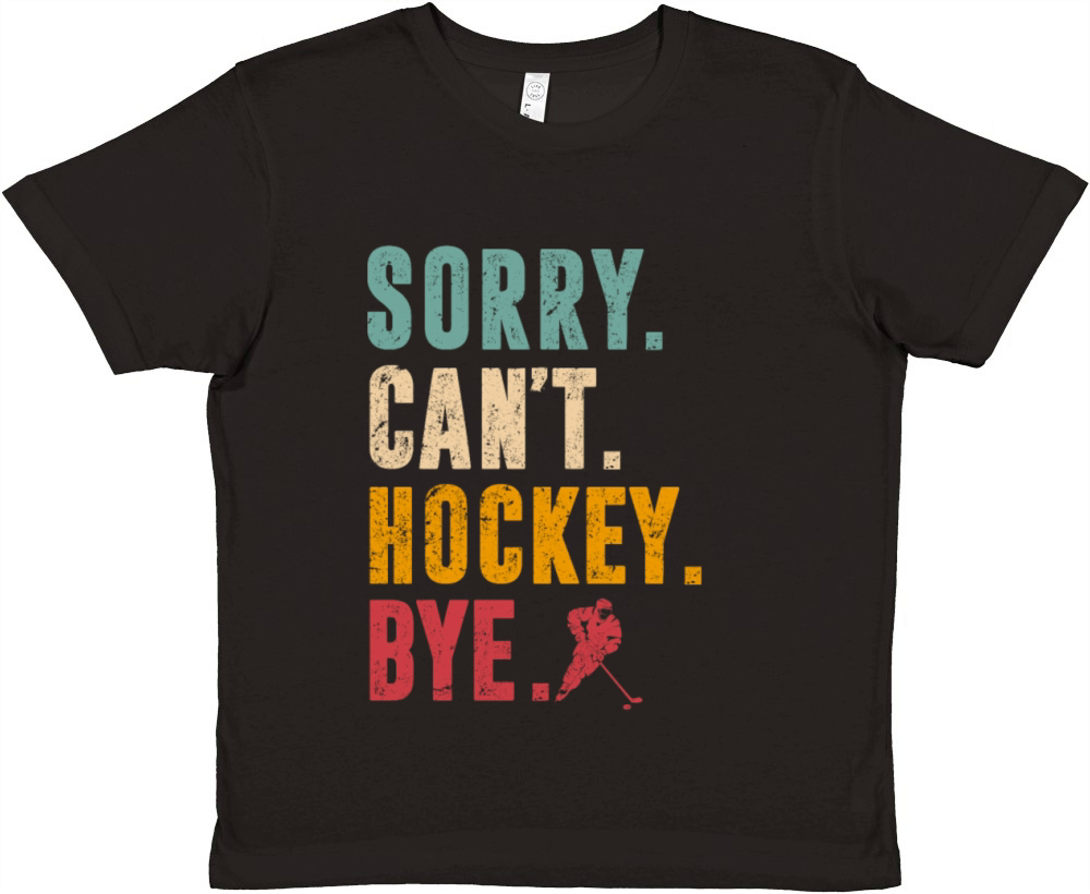Sorry Cant Hockey Bye Vintage Retro Hockey Player Premium Kids Crewneck T-shirt