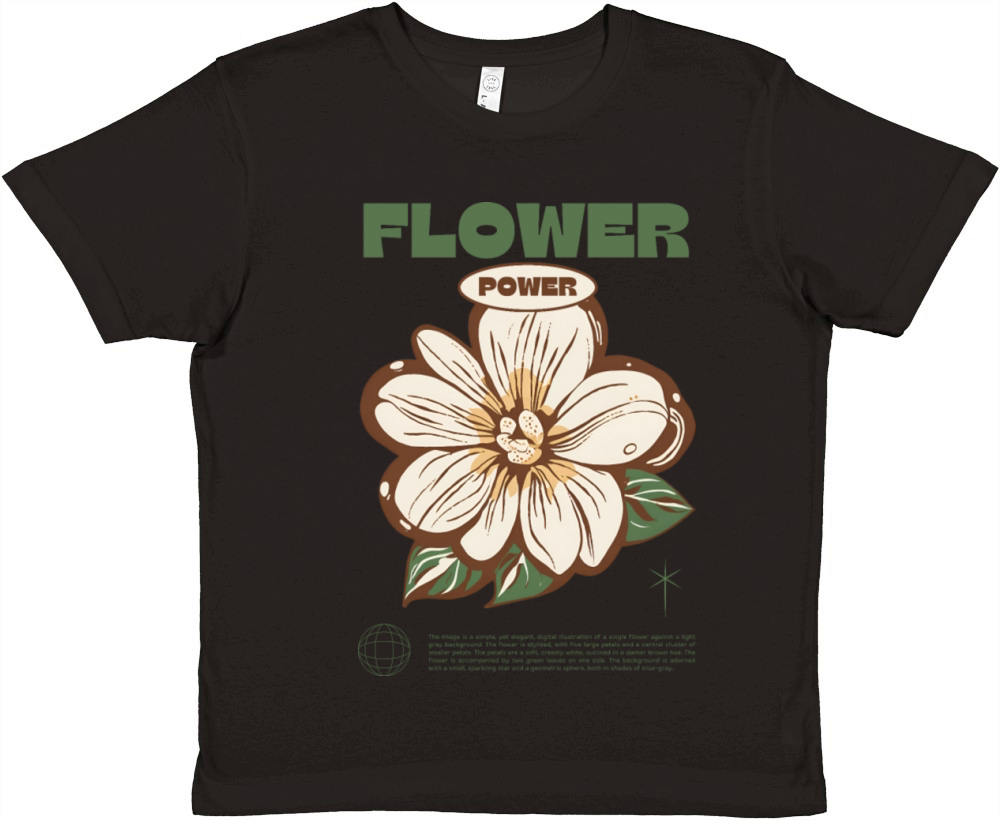 White Flower Power Premium Kids Crewneck T-shirt
