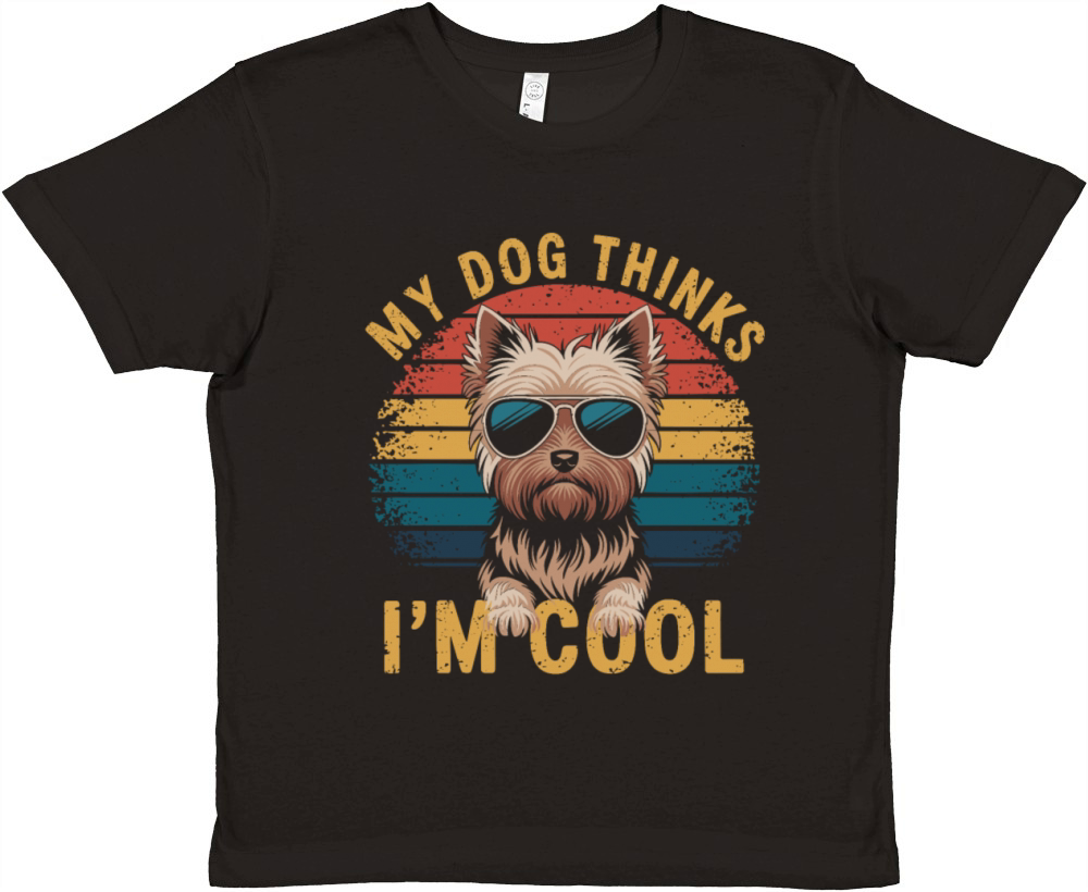 Yorkshire Terrier My Dog Thinks Im Cool Yorkie Premium Kids Crewneck T-shirt