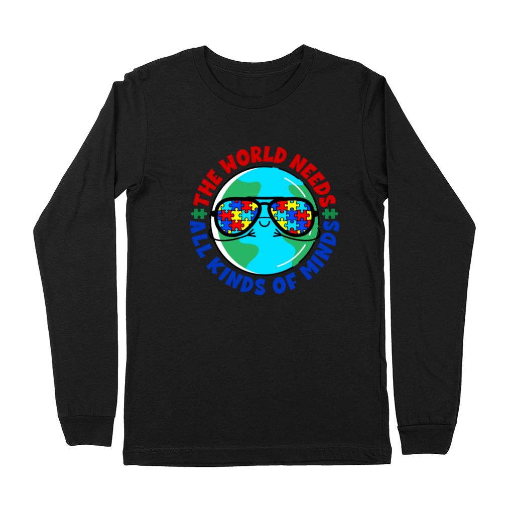 World Needs All Kinds of Minds Autism Awareness Premium Long Sleeve