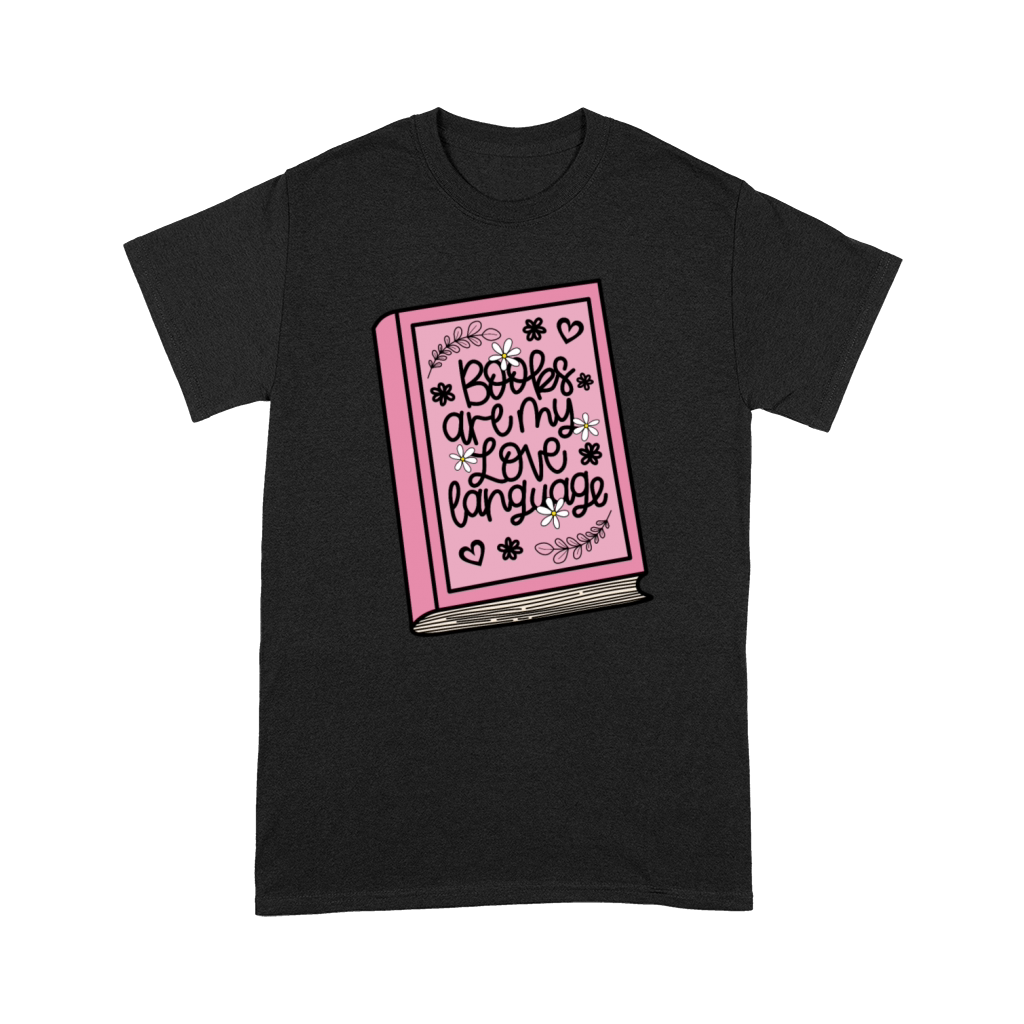 "Books Are My Love Language" with Floral - Pink Premium T-shirt