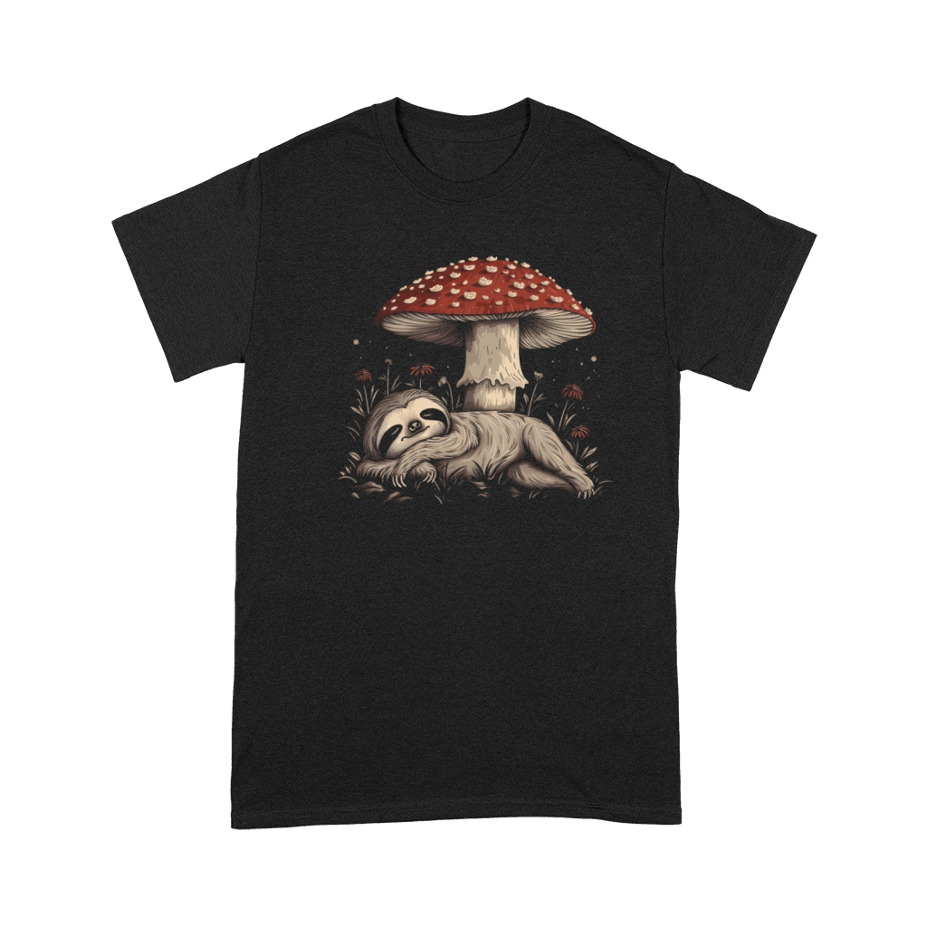 Cottagecore Aesthetic Sleeping Sloth Mushroom Vint Premium T-shirt