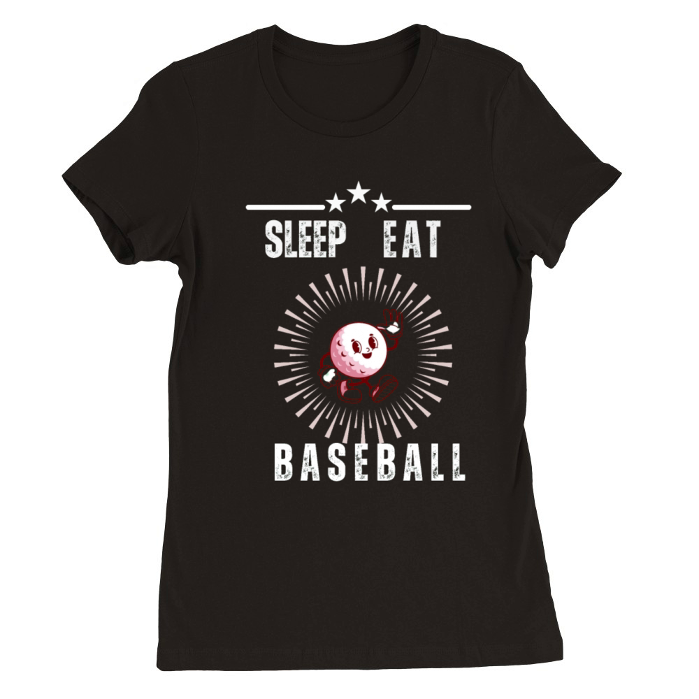 Eat Sleep Baseball Baseball Player Funny Baseball Premium Womens Crewneck T-shirt