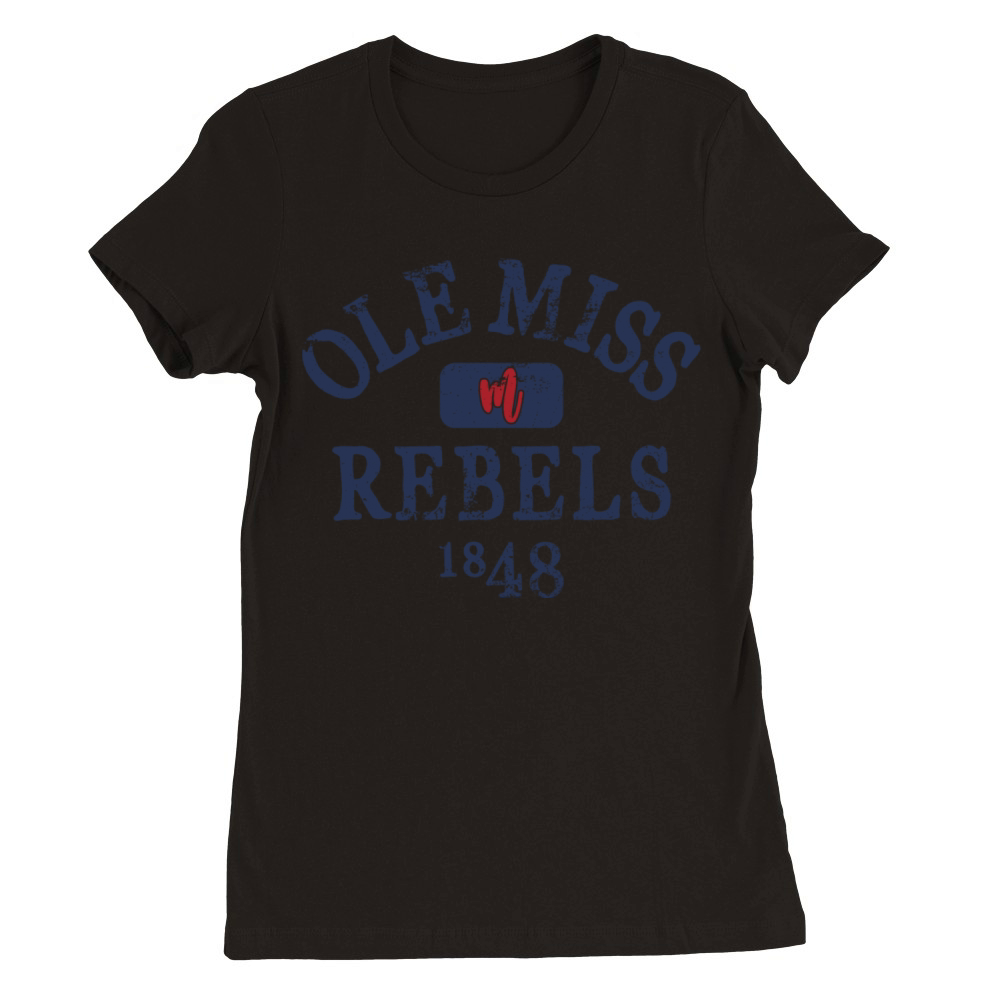 Mississippi Rebels 1848 Vintage Logo Premium Womens Crewneck T-shirt