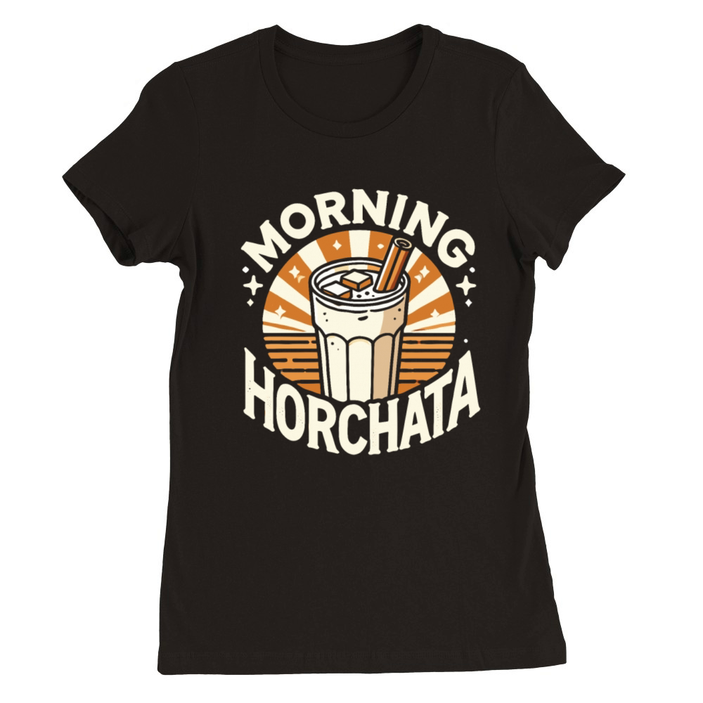 Vintage Retro Style Horchata Mexican Drink Summer Premium Womens Crewneck T-shirt