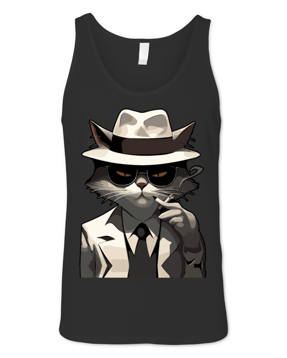 Cool Cat Noir Suave and Mysterious Feline Unisex Jersey Tank