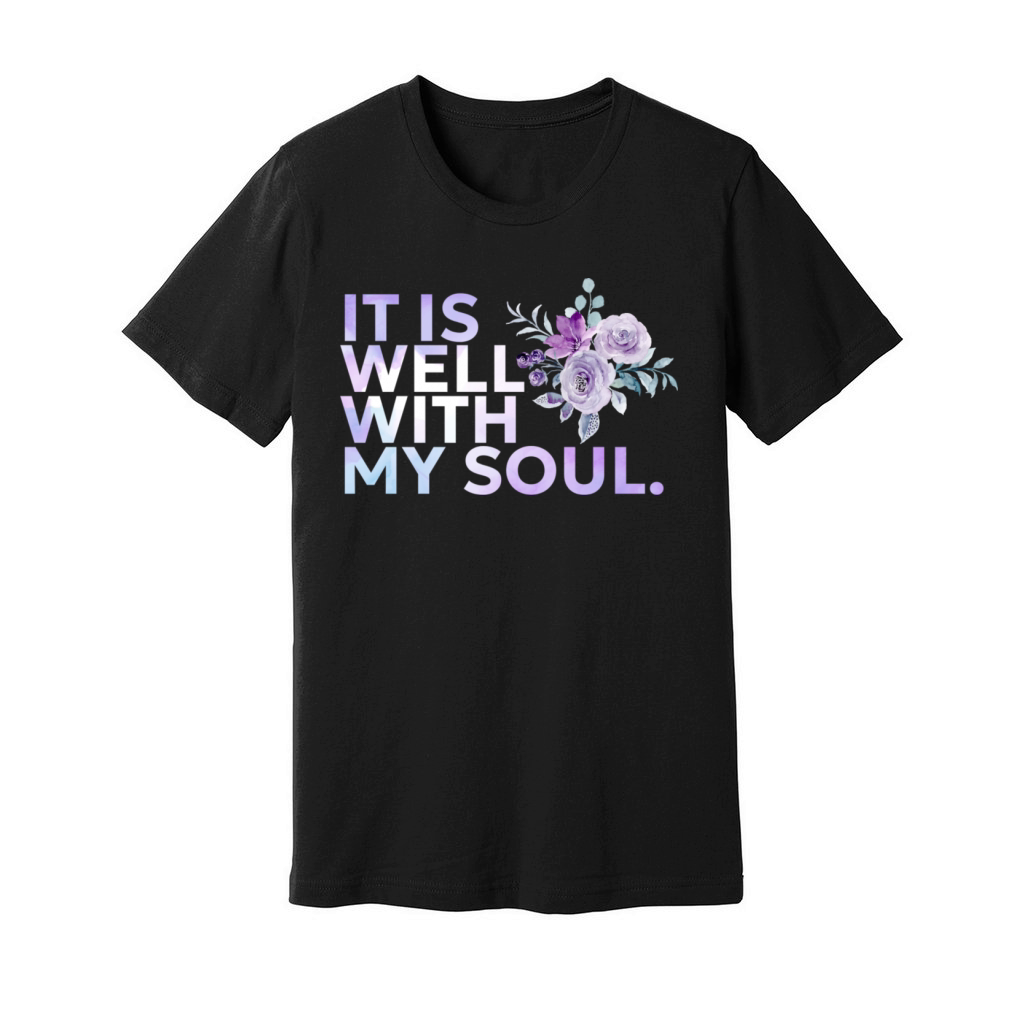It is Well with my Soul Purple Flower Unisex Jersey Tee