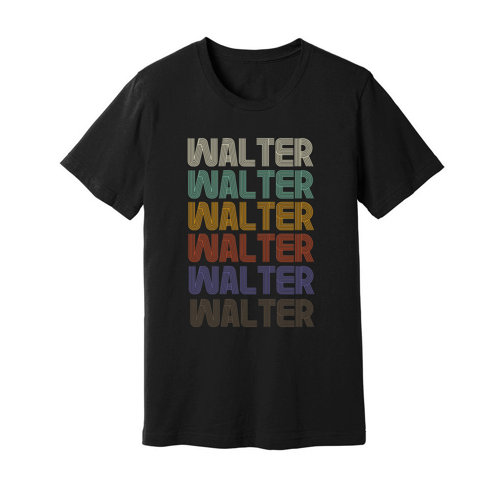 WALTER First Name Retro Pattern Vintage Stylet Unisex Jersey Tee
