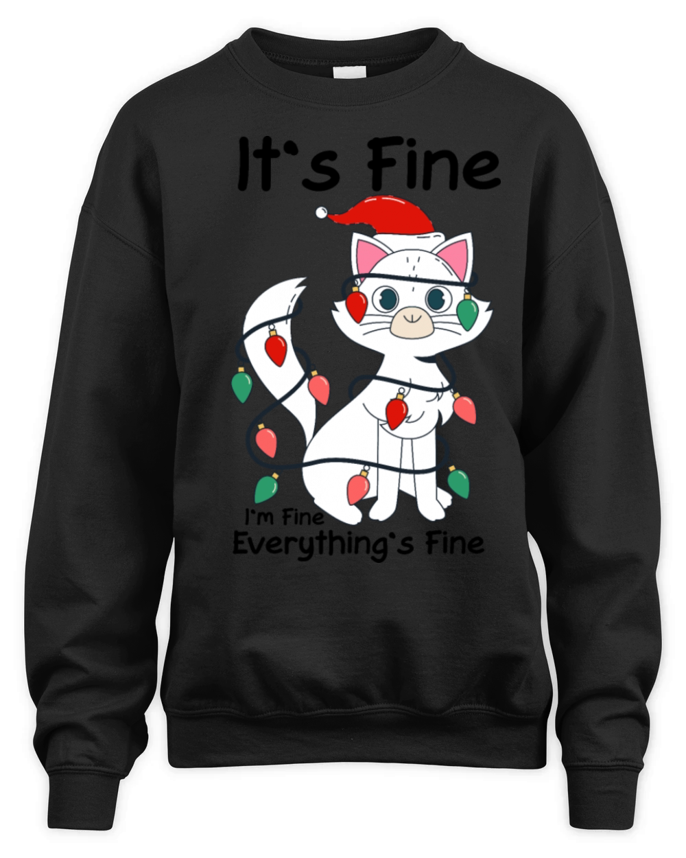 Festive Feline Fun Unisex Premium Crewneck Sweatshirt
