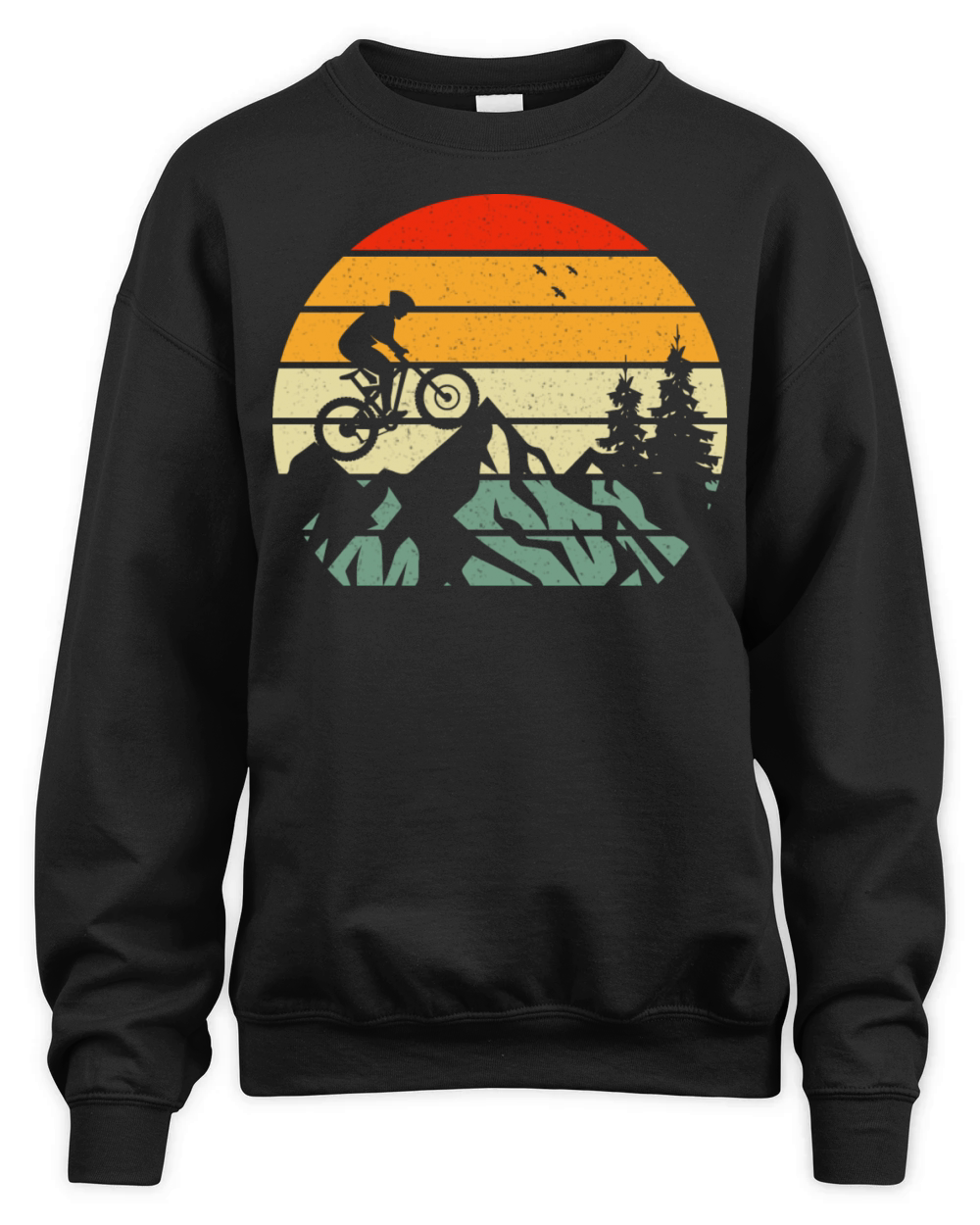 Vintage mountain bike sunset ride Unisex Premium Crewneck Sweatshirt