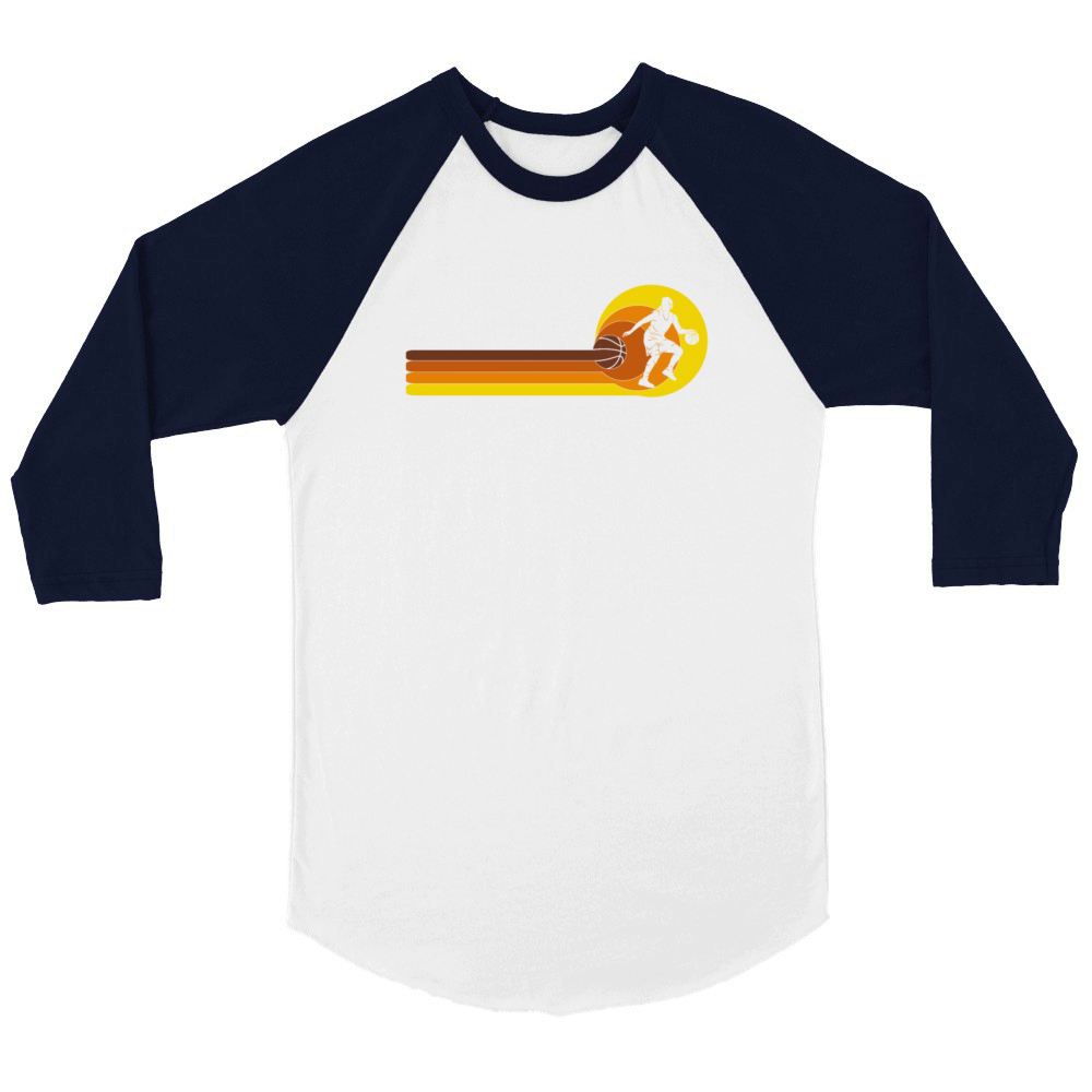 Basketball-Player Vintage 70s 80s Years Birthday Unisex ¾ sleeve Raglan T-shirt
