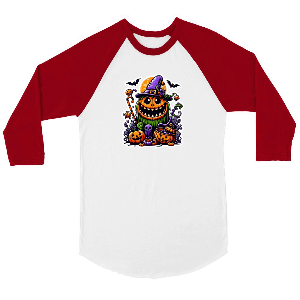 Pumpkin which Unisex ¾ sleeve Raglan T-shirt