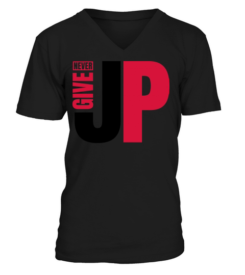 Never Give Up V-Neck T-shirt