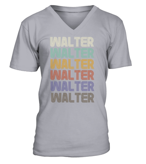 WALTER First Name Retro Pattern Vintage Stylet V-Neck T-shirt