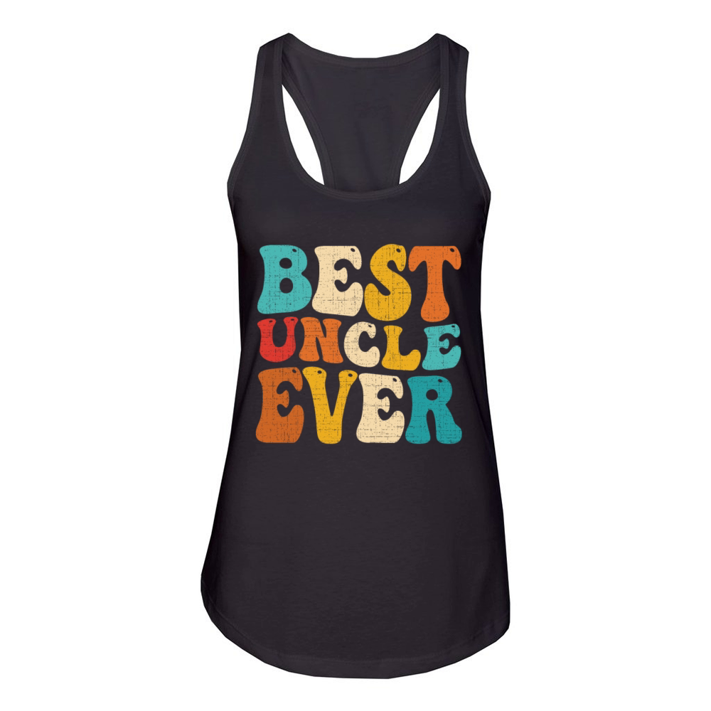 Best Uncle Ever Retro Vintage Uncle Fathers Day Women's Racerback Tank