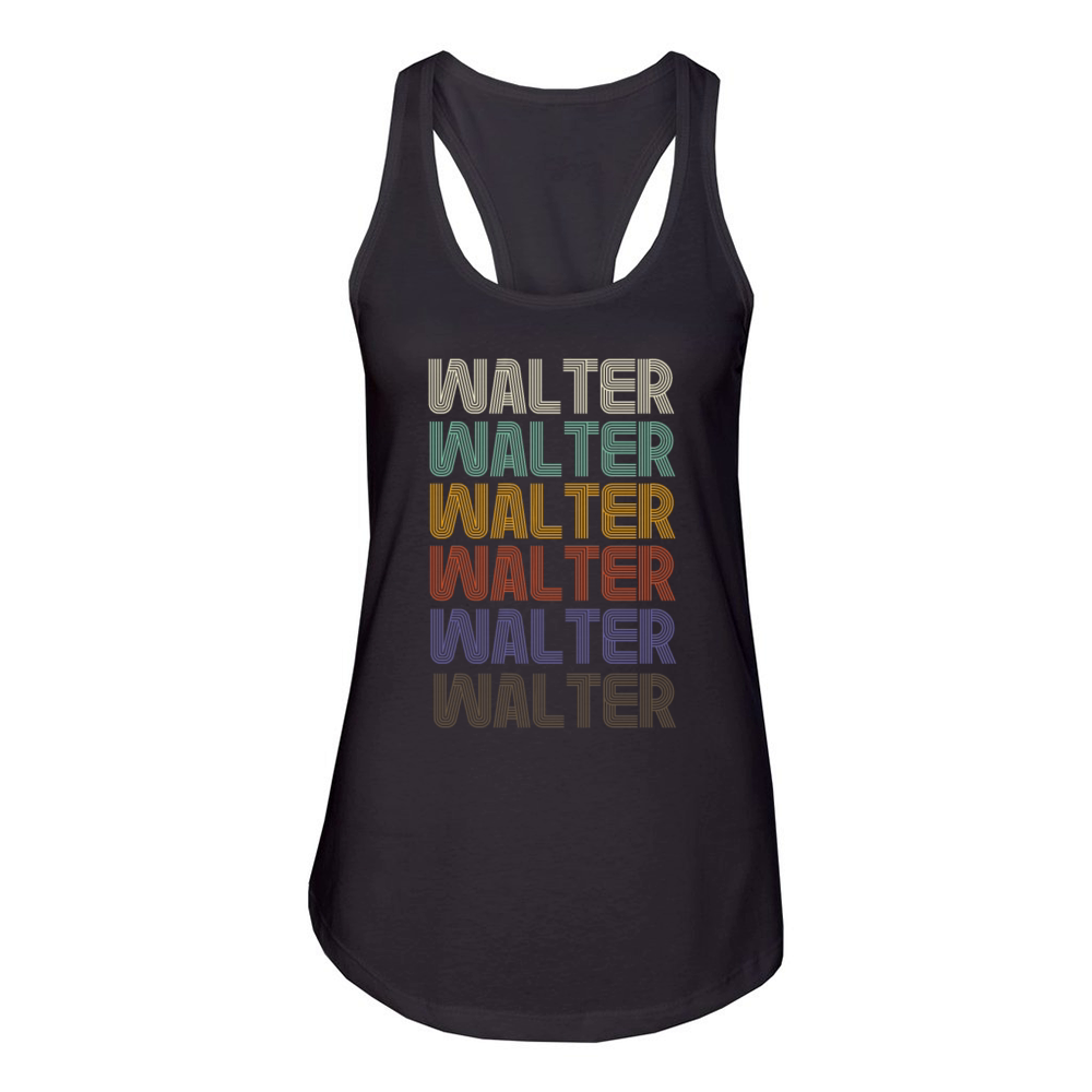WALTER First Name Retro Pattern Vintage Stylet Women's Racerback Tank