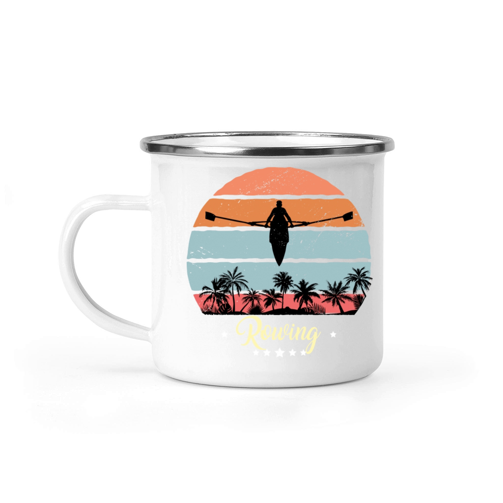 Kayak rowing vintage retro sunset sport Camping Mug