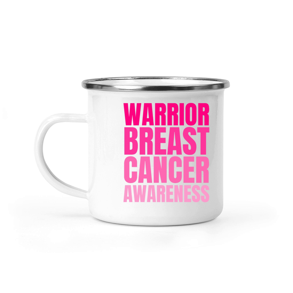 Pink Warrior Breast Cancer Awareness Support Camping Mug