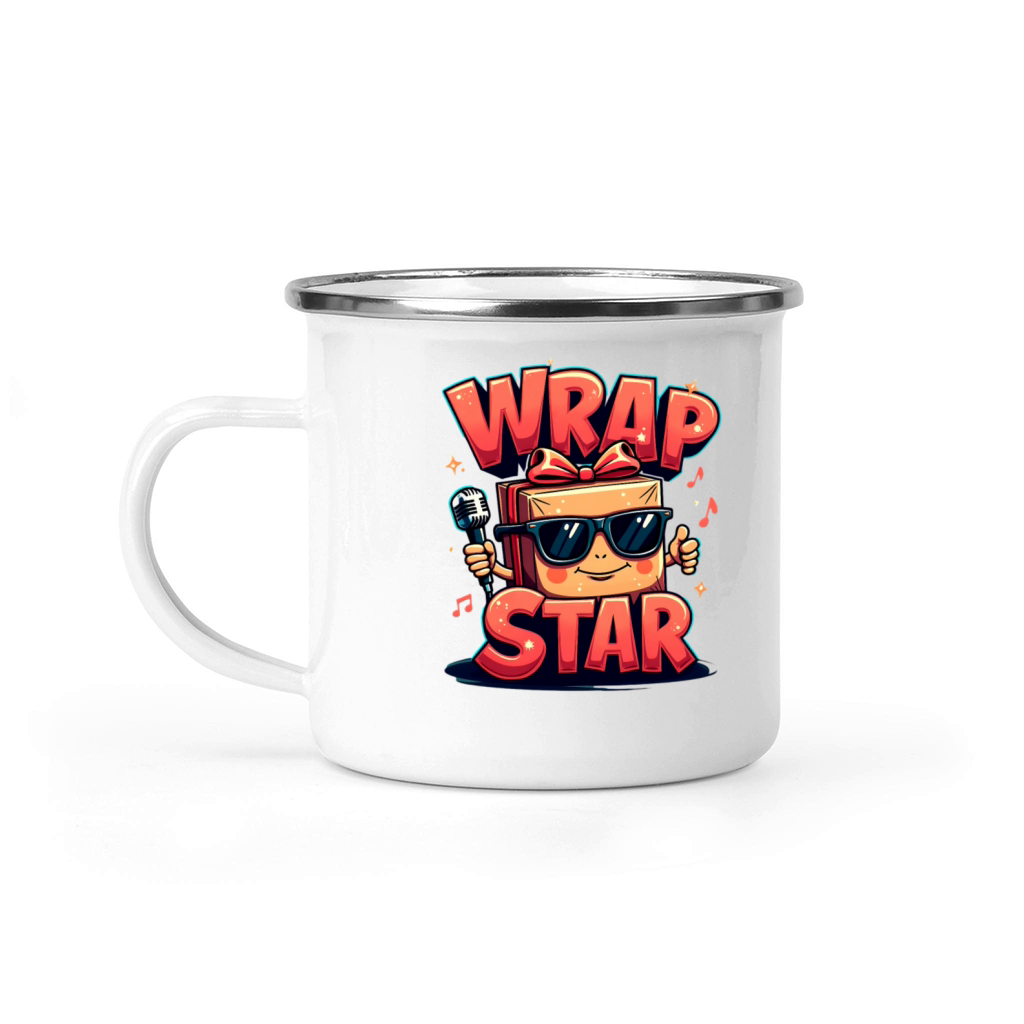 Wrap Star Christmas Present Camping Mug