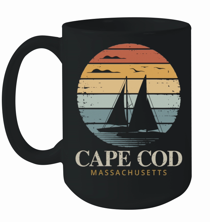 Cape Cod Vintage SunsetMassachusetts Sailing Ceramic Mug