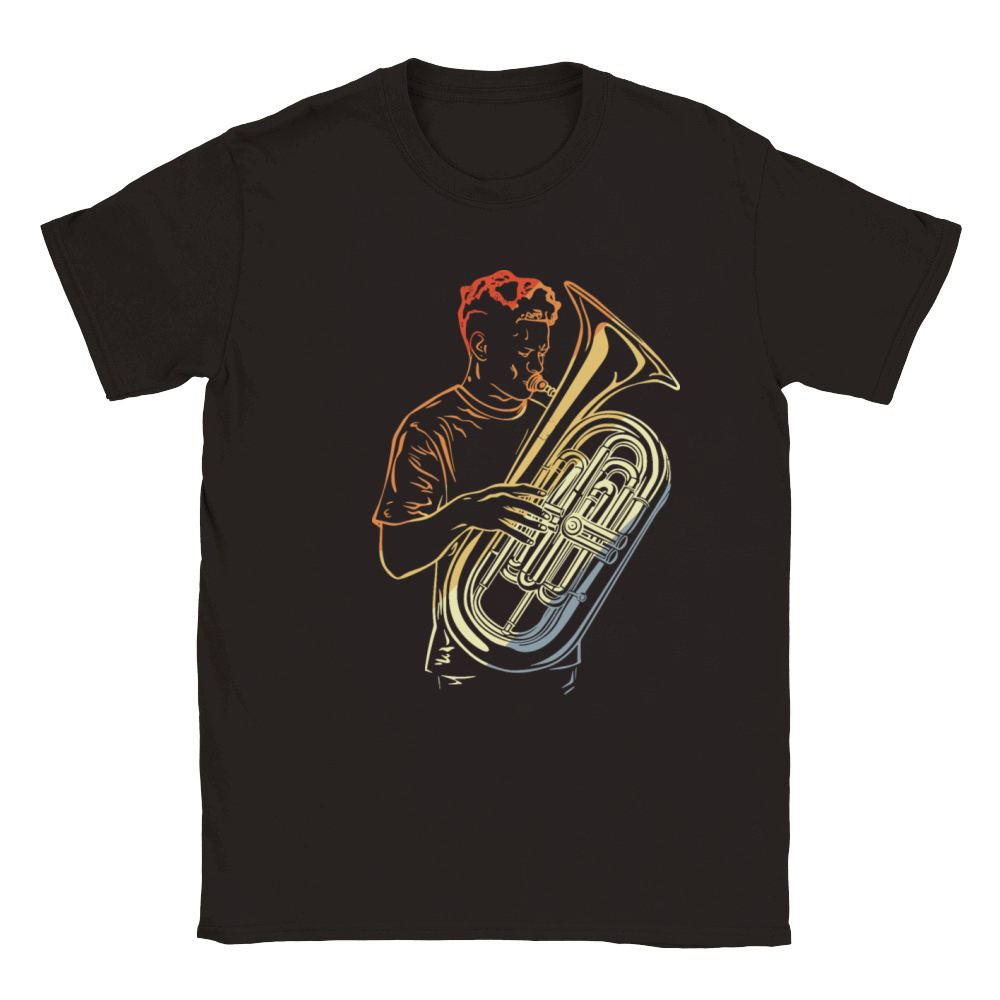 Tuba Guy Drawing Vintage Look Classic Kids Crewneck T-shirt