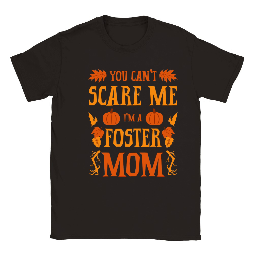 You Cant Scare Me Im A Foster Mom Halloween Mama Classic Kids Crewneck T-shirt
