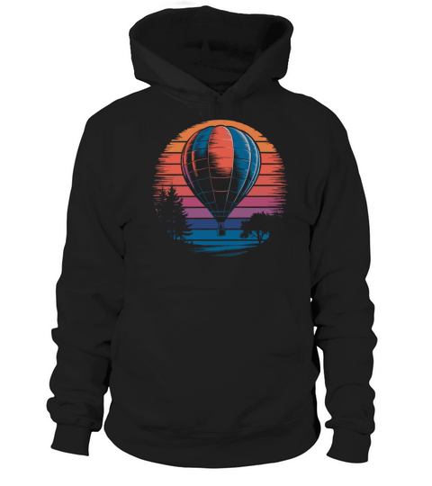Hot Air Balloon Retro Sunset Vintage Scenic Hoodie Unisex