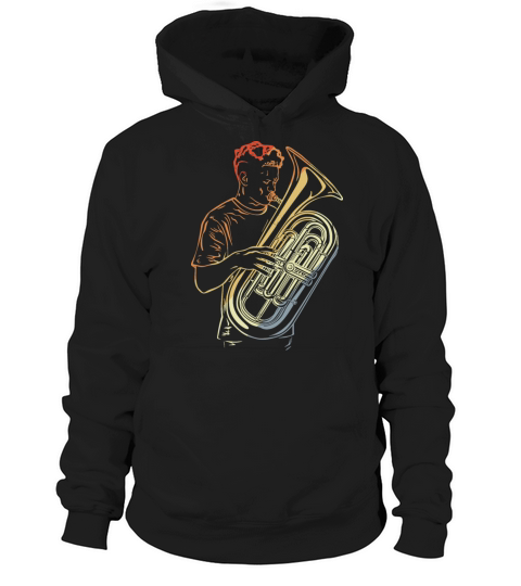 Tuba Guy Drawing Vintage Look Hoodie Unisex