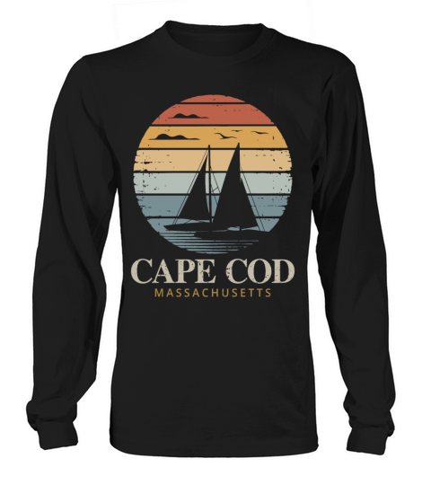 Cape Cod Vintage SunsetMassachusetts Sailing Long sleeved Unisex