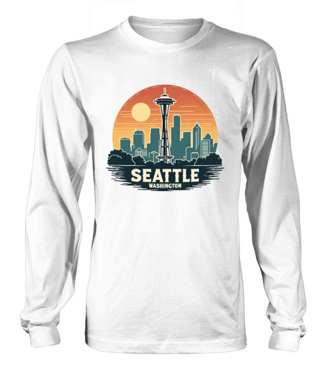 Vintage Seattle Washington Long sleeved Unisex